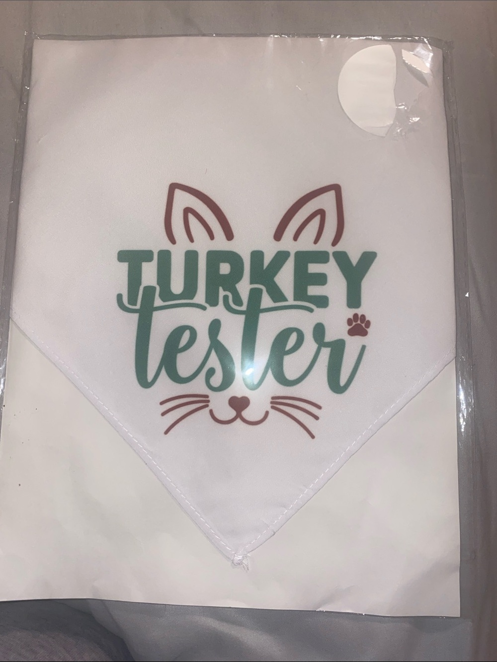 Turkey Tester White Cat Bandana